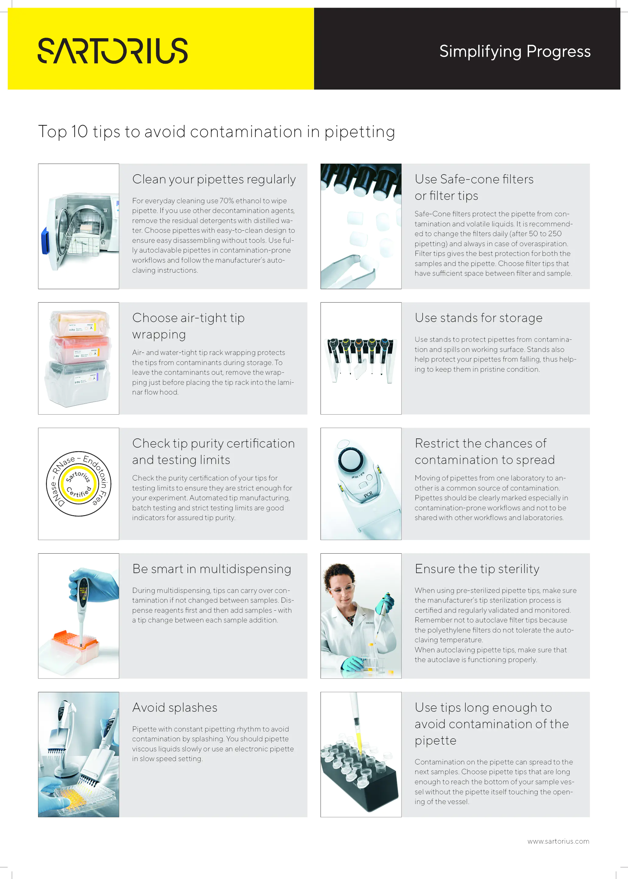 Image du document pdf : top 10 conseils pour éviter la contamination lors de la pipetage  