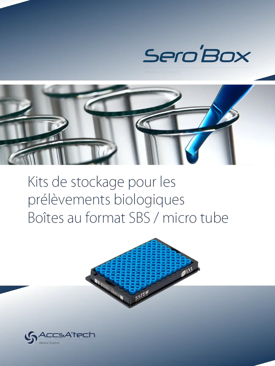 Image du document pdf : brochure du kit de stockage SERO’BOX SBS pour prélèvements biologiques  